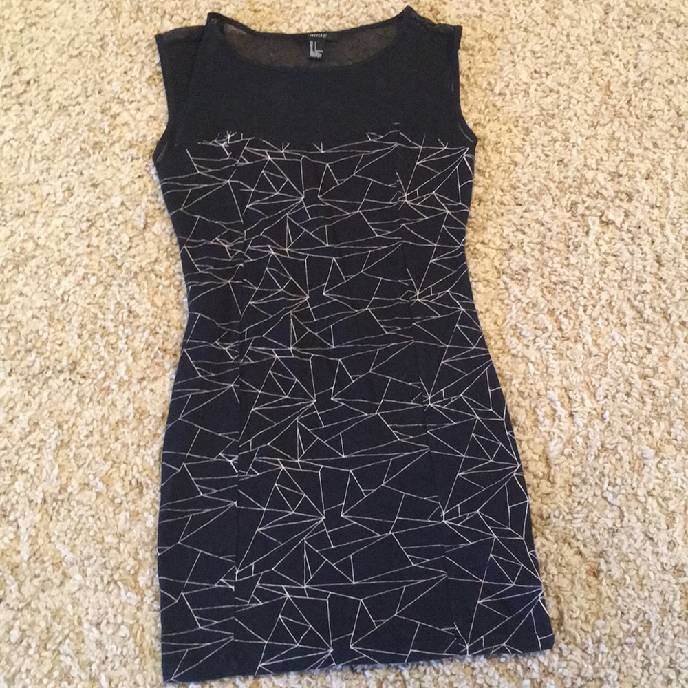 Geometric design mesh mini dress